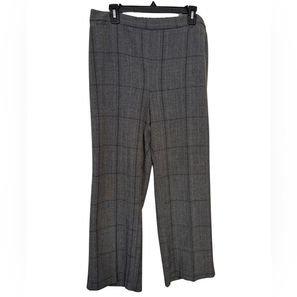 Catherines Gray Plaid Pull On Elastic Petite Pants Size OXWP 14-16WP - Picture 1 of 13